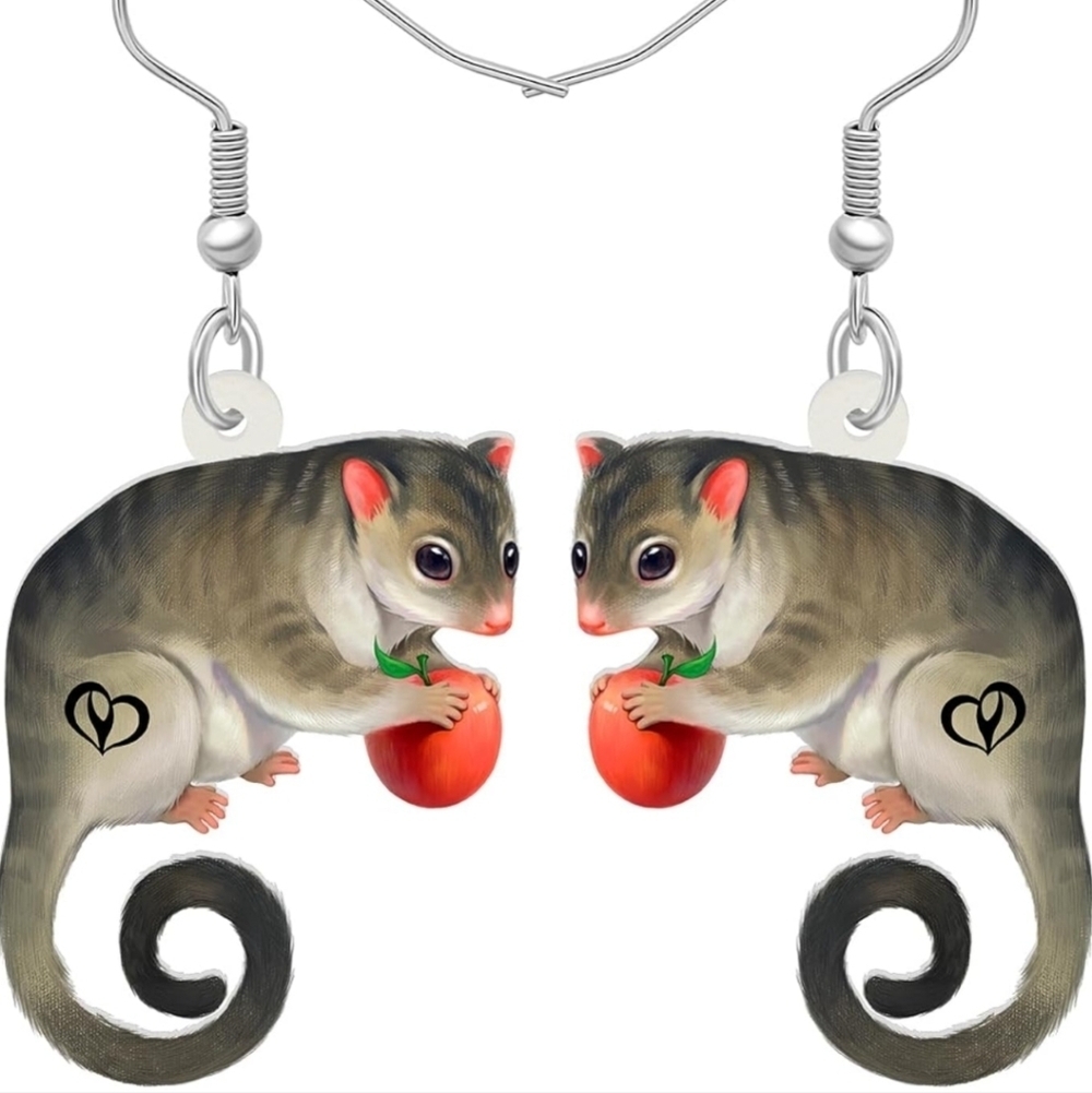 Gray Sugar Glider Earrings